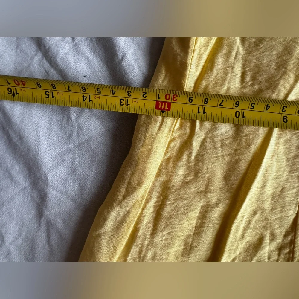 Selected Femme Yellow Linen-Look Sundress Summer Maxi Dress Adjustable Strap 34 - Picture 9 of 12